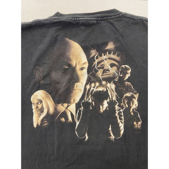 Vintage X-Men Shirt Mens Large Black Marvel Movie Wolverine Storm 90s Made USA - Picture 8 of 13